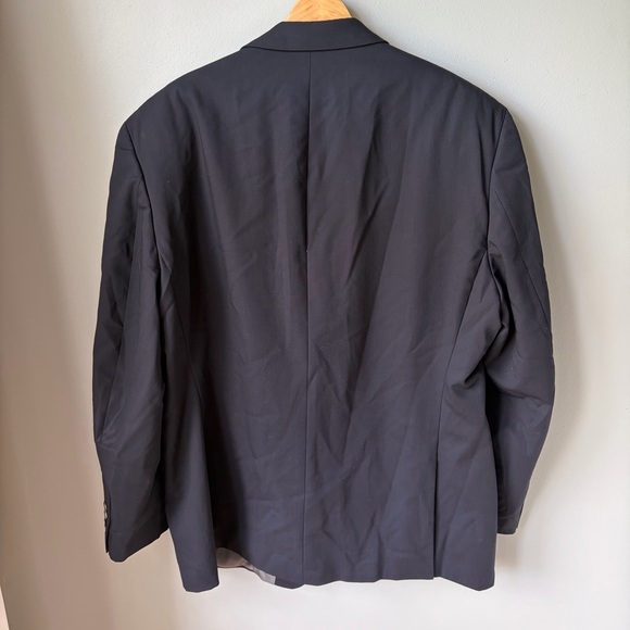 Calvin Klein Men’s Blazer 46R 100%‎ Wool Navy Blue Dress Coat - Picture 2 of 11